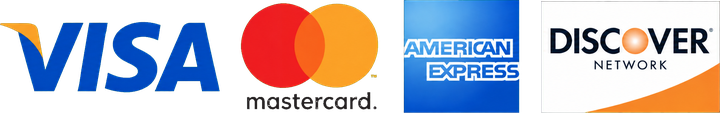 Visa, Mastercard, American Express, and Discover